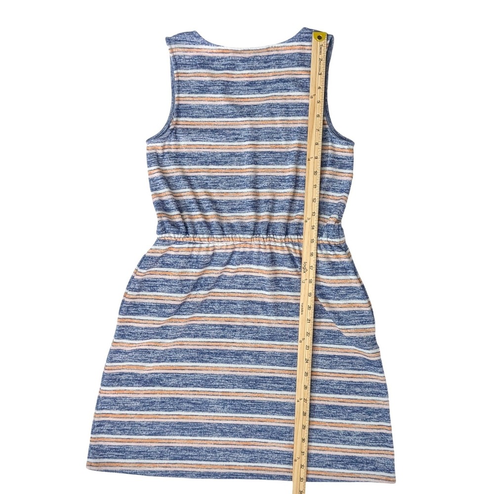Market & Spruce Striped Knit Dress Sleeveless Drawstring Waist Pockets Coastal S - Picture 12 of 13